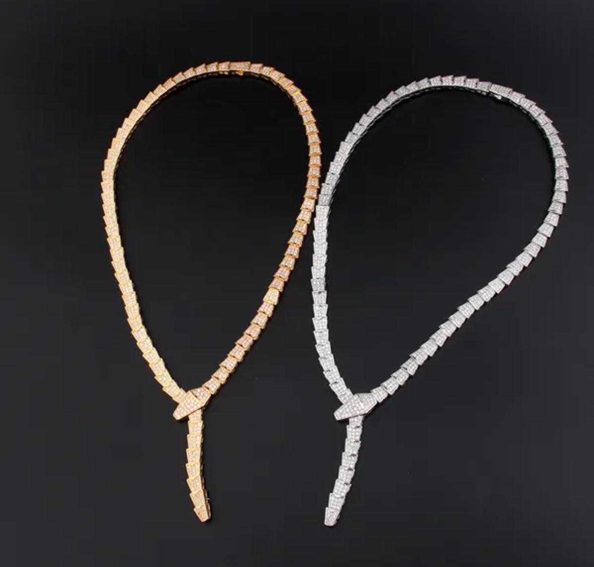 BVLGARI SERPENTI VIPER NECKLACE 18K Gold Plated Women's Jewelry GOLD-ROSE-WHITE ✨ - buyonlinebehappy