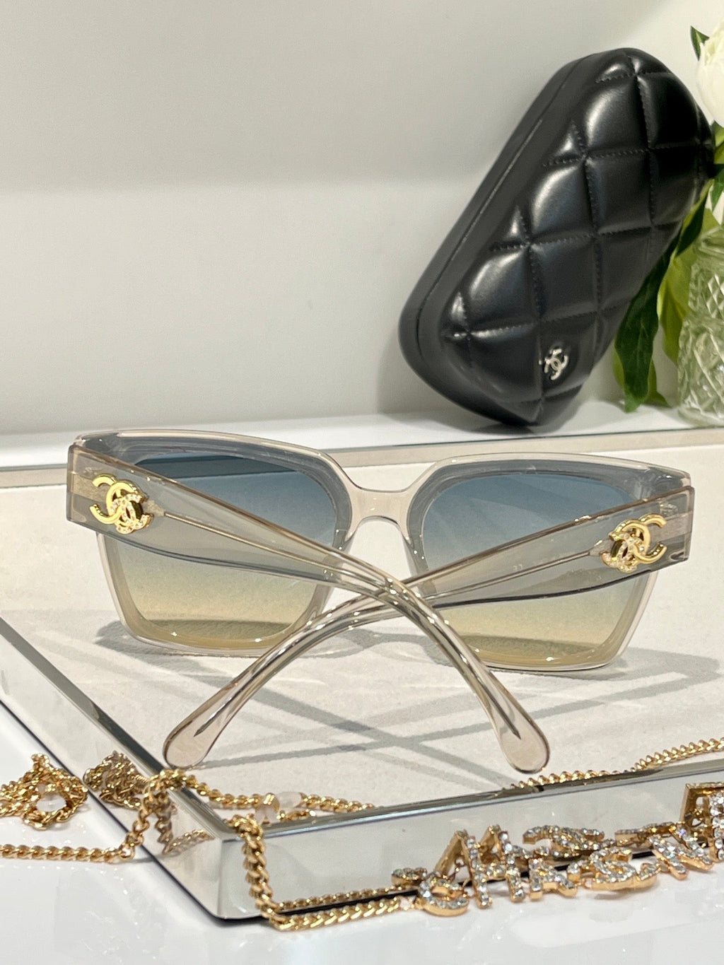 CHANEL Square Acetate Sunglasses 4578 🖤 - buyonlinebehappy