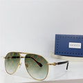 GUCCI GG1220S Gold-Gold-Brown Unisex Clear Sunglasses ✨ - buyonlinebehappy