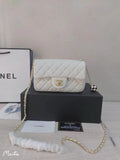 CHANEL 23C Mini Square Flap Bag Pearl Crush / Gold Ball✨