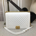 CHANEL Jumbo Large Chanel Gold Le Boy Flap Bag Quilted Lambskin ✨